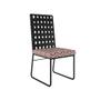 Imagem de Conjunto de Mesa Retangular com Tampo de MDP Marrom Claro Atlanta e 6 Cadeiras Tróia Revestimento Sintético Marsala e Preto