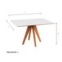 Imagem de Conjunto de Mesa Retangular com Vidro Laqueado 160x90cm e 6 Cadeiras Barcelona Off White/Castanho