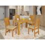 Imagem de Conjunto De Mesa Retangular Mariah Com 04 Cadeiras Bronze Demolição Tecido Asgard Bege