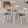 Imagem de Conjunto de mesa rubi pop tampo laminado carvalho montreal 1,10m x 0,72m retangular com 4 cadeiras tubo branco - ciplafe