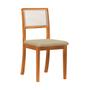 Imagem de Conjunto de Mesa Safira Tampo Vidro 6 Cadeiras Bege Madeira