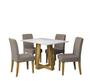 Imagem de Conjunto de Mesa Sala de Jantar 1,20 Athenas com 4 Cadeiras New York Carvalho / Branco  ( Sem Vidro )