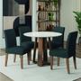 Imagem de Conjunto de Mesa Sala de Jantar Athenas Redonda 1,03m 4 Cadeiras Trieste Cedro / Off White / Chumbo