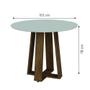 Imagem de Conjunto de Mesa Sala de Jantar Athenas Redonda 1,03m 4 Cadeiras Trieste Cedro / Off White / Chumbo