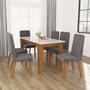 Conjunto de Mesa Sala de Jantar com 6 Cadeiras Roma Cinza/Freijo Off White/Tec Titanio - Indekes Imagem de Conjunto de Mesa Sala de Jantar com 6 Cadeiras Roma Cinza/Freijo Off White/Tec Titanio