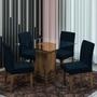 Imagem de Conjunto De Mesa Sala de Jantar Com Tampo De Vidro 1m Onix 4 Cadeiras Trieste Cedro / Chumbo Dobuê