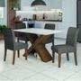 Imagem de Conjunto de Mesa Sala de Jantar Dubai 4 Cadeiras Nova York 1,36m Cedro / Off White / Mascavo Dobuê