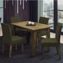 Imagem de Conjunto de Mesa Sala de Jantar Miami com 4 Cadeiras Trieste Suede 1,20m Cedro / Chocolate Dobuê