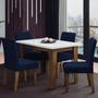 Imagem de Conjunto de Mesa Sala de Jantar Miami com 4 Cadeiras Trieste Suede 1,20m Cedro / Off White / Chumbo Dobuê