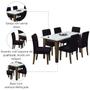 Imagem de Conjunto de Mesa Sala de Jantar Miami com 6 Cadeiras Trieste Suede 1,60m Cedro / Off White / Chocolate Dobuê