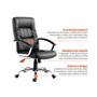 Imagem de Conjunto de Mesa Studio Nogal 120 cm com Cadeira de Escritório Presidente Giratória com Relax Office Plus Preta