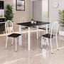 Imagem de Conjunto de Mesa Tubular 100x60cm Tampo em Ardósia Indiano com 4 Cadeiras