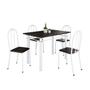 Imagem de Conjunto de Mesa Tubular 100x60cm Tampo em Ardósia Indiano com 4 Cadeiras