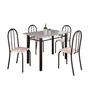 Imagem de Conjunto de Mesa Tubular 100x60cm Tampo em Granito com 4 Cadeiras