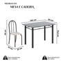 Imagem de Conjunto de Mesa Tubular 100x60cm Tampo em Granito com 4 Cadeiras