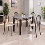Imagem de Conjunto de Mesa Tubular 100x60cm Tampo em Granito com 4 Cadeiras