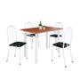 Imagem de Conjunto de Mesa Tubular 100x60cm Tampo em Mdf com 4 Cadeiras