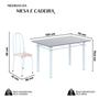 Imagem de Conjunto de Mesa Tubular 120cm X 75cm Tampo com 4 Cadeiras