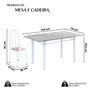 Imagem de Conjunto de Mesa Tubular 140cm X 75cm Tampo em Granito Topázio com 6 Cadeiras Iris