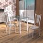 Imagem de Conjunto de Mesa Tubular 4 Cadeiras 120cm com Tampo de Vidro Melissa