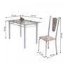 Imagem de Conjunto de Mesa Tubular 4 Cadeiras 120cm com Tampo de Vidro Melissa