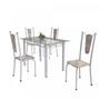 Imagem de Conjunto de Mesa Tubular 4 Cadeiras 120cm com Tampo de Vidro Melissa