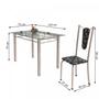 Imagem de Conjunto de Mesa Tubular 4 Cadeiras 120cm com Tampo de Vidro Melissa