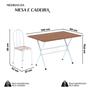 Imagem de Conjunto de Mesa Tubular 62 100x60cm Tampo em Mdf com 4 Cadeiras Ane B
