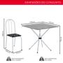 Imagem de Conjunto de Mesa Tubular 70x70cm com Tampo em Granito Topázio com 4 Cadeiras Analy 048 - Tudo de Móveis