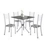 Imagem de Conjunto de Mesa Tubular 70x70cm Tampo em Ardósia com 4 Cadeiras Dany