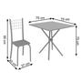 Imagem de Conjunto de Mesa Tubular 70x70cm Tampo em Ardósia com 4 Cadeiras Dany