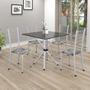 Imagem de Conjunto de Mesa Tubular 70x70cm Tampo em Ardósia com 4 Cadeiras Dany