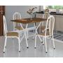 Imagem de Conjunto De Mesa Tubular Bruna Com 4 Cadeiras 058 Tampo BP 91cm Branco Liso Assento Rattan Artefamol