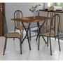 Imagem de Conjunto De Mesa Tubular Bruna Com 4 Cadeiras 058 Tampo BP 91cm Cromo Preto Assento Rattan Artefamol