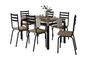 Imagem de Conjunto De Mesa Tubular Com 6 Cadeiras 118 Malva Tampo BP 136cm Preto Nature Assento Rattan Artefamol