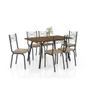 Imagem de Conjunto De Mesa Tubular Lotus Tampo BP 1,36 m  Base 3118 Com 6 Cadeiras 119 Rattan Preto Artefamol