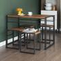 Imagem de Conjunto de Mesa Wooden com 4 Bancos Preto e Ipê
