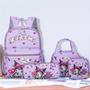 Imagem de Conjunto De Mochila Hello Kitty 4 Peças Alças Ajustáveis fechamento Com Zíper Bolsa Crossbody Com