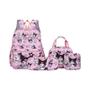 Imagem de Conjunto De Mochila Hello Kitty 4 Peças Alças Ajustáveis fechamento Com Zíper Bolsa Crossbody Com