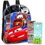 Imagem de Conjunto de mochila infantil infantil Disney Cars - O pacote inclui mini mochila e adesivos Disney Cars de 11 polegadas (material escolar Disney Cars)