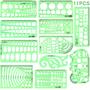 Imagem de Conjunto de modelos de desenho geométrico, 11 unidades HXSEMAYIG com régua