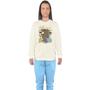 Imagem de Conjunto de Moletom Feminino Blusa Sem Capuz e Calça Jogger Estampado