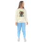 Imagem de Conjunto de Moletom Feminino Blusa Sem Capuz e Calça Jogger Estampado