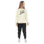 Imagem de Conjunto de Moletom Feminino Blusa Sem Capuz e Calça Jogger Estampado