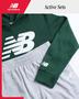 Imagem de Conjunto de moletom New Balance Boys Fleece Pulôver com Capuz Verde Cinza