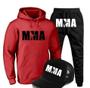 Imagem de Conjunto de Moletom para o Frio Calça + Blusa com Capuz + Boné com capuz MMA Academia Varias Cores