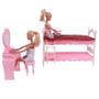 Imagem de Conjunto de Móveis Barbie em Miniatura 1:12 - Guarda-Roupa, Cama, Sofá e Mais