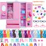 Imagem de Conjunto de Móveis Barbie em Miniatura 1:12 - Guarda-Roupa, Cama, Sofá e Mais