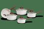 Imagem de Conjunto de Panelas 5 peças antiaderente Ceramic Life com fundo de indução Vanilla Brinox