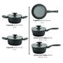 Imagem de Conjunto de Panelas Brinox 5pcs Ceramic Life Orion Preto com Fundo de Indução